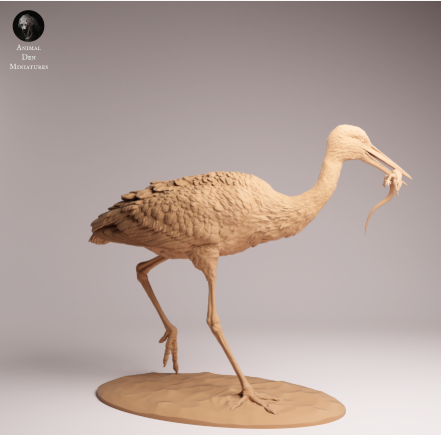 Fressender Storch von Animal den Miniatures / unbemalter Resin Druck