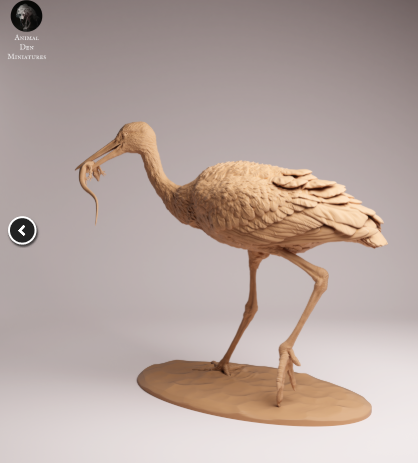 Fressender Storch von Animal den Miniatures / unbemalter Resin Druck
