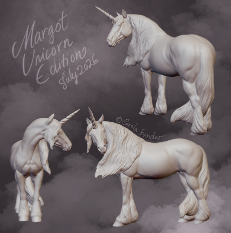 Einhorn Margot von Carola Funder / unbemaltes Resin Modellpferd