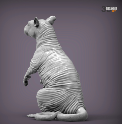 Sphinx-Ratte auf den Hinterbeinen stehend von Alexander3dart als 3D Druck