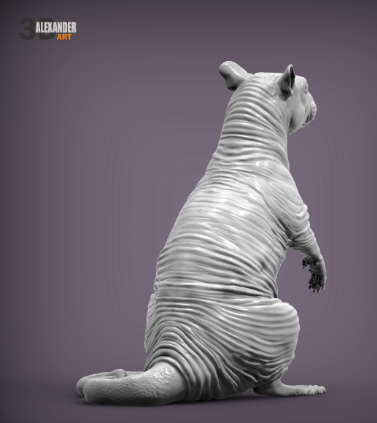 Sphinx-Ratte auf den Hinterbeinen stehend von Alexander3dart als 3D Druck