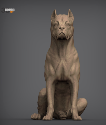 Cane Corso sitzt von Alexander3dart / unbemalter Resin