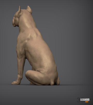 Cane Corso sitzt von Alexander3dart / unbemalter Resin