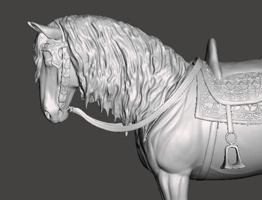 Barb Stallion with Bridle / Exclusive by Rudzia and A&M / Resin Model Horse
