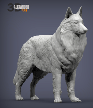 Malinois ( Belgischer Schäferhund ) von Alexander3dart / unbemalter Resin