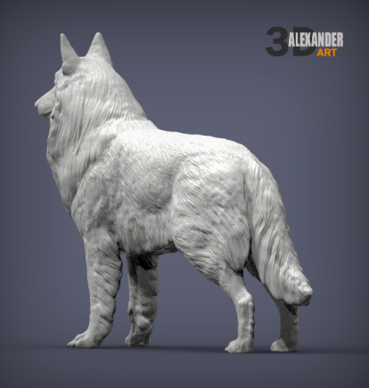 Malinois ( Belgischer Schäferhund ) von Alexander3dart / unbemalter Resin