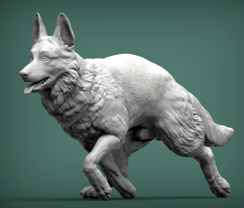 Deutscher Schäferhund von Alexander3dart / unbemalte Resin Miniatur