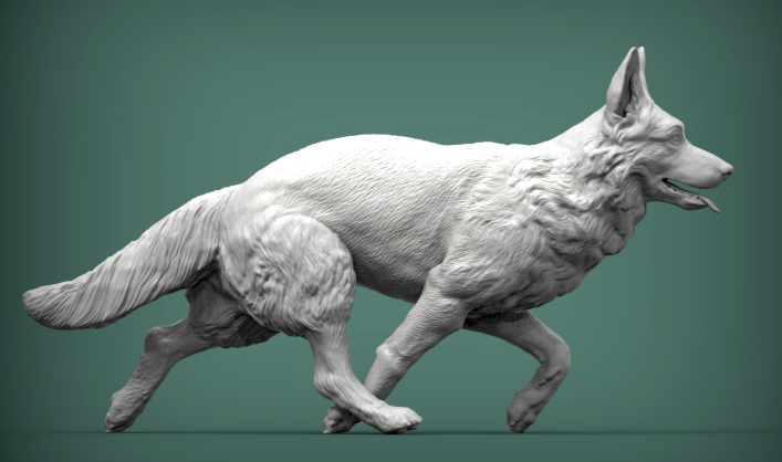 Deutscher Schäferhund von Alexander3dart / unbemalte Resin Miniatur
