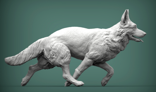 Deutscher Schäferhund von Alexander3dart / unbemalte Resin Miniatur