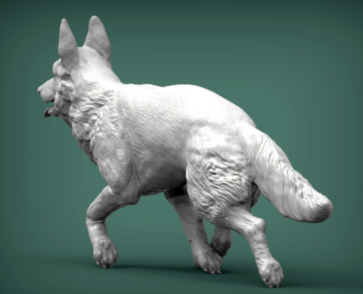 Deutscher Schäferhund von Alexander3dart / unbemalte Resin Miniatur