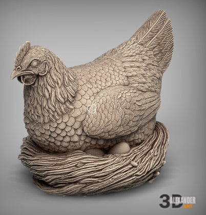 Huhn im Nest von Akuzmenko als 3D Druck