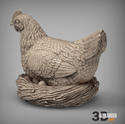 Huhn im Nest von Akuzmenko als 3D Druck