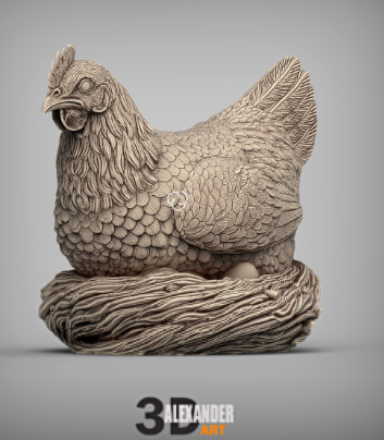 Huhn im Nest von Akuzmenko als 3D Druck