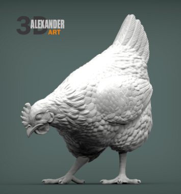 Huhn sucht Futter von Akuzmenko als 3D Druck