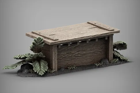 Hasen-Futterhaus von Alexander3dart / unbemalte Resin Miniatur