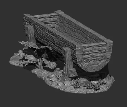 Futtertrog für Kühe von Alexander3dart / unbemalte Resin Miniatur