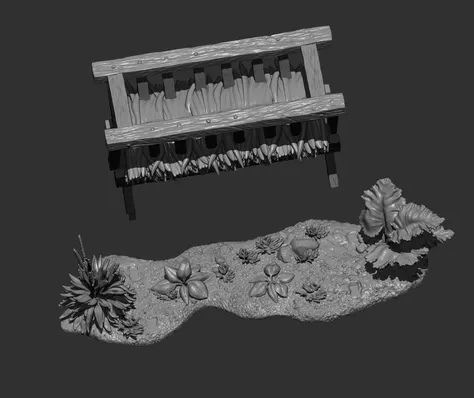 Futterkrippe für Ziegen von Alexander3dart / unbemalte Resin Miniatur