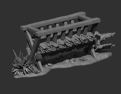 Futterkrippe für Ziegen von Alexander3dart / unbemalte Resin Miniatur