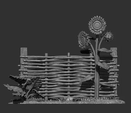 Zaunelement Nr 3. von Alexander3dart / unbemalte Resin Miniatur
