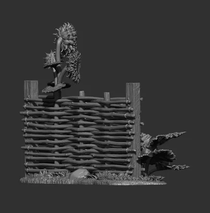 Zaunelement Nr 3. von Alexander3dart / unbemalte Resin Miniatur
