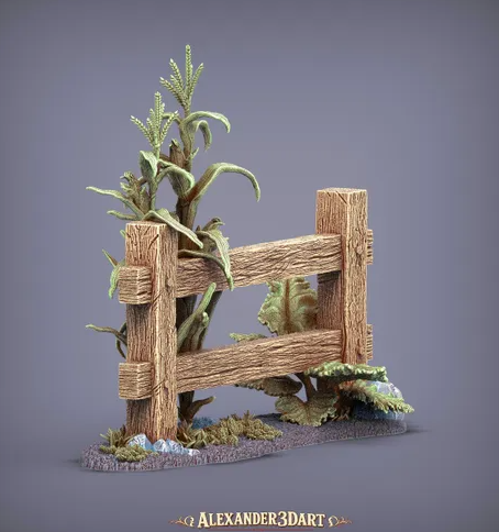 Zaunelement Nr 4. von Alexander3dart / unbemalte Resin Miniatur