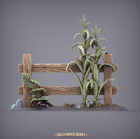 Zaunelement Nr 4. von Alexander3dart / unbemalte Resin Miniatur