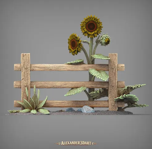 Zaunelement Nr 5. von Alexander3dart / unbemalte Resin Miniatur