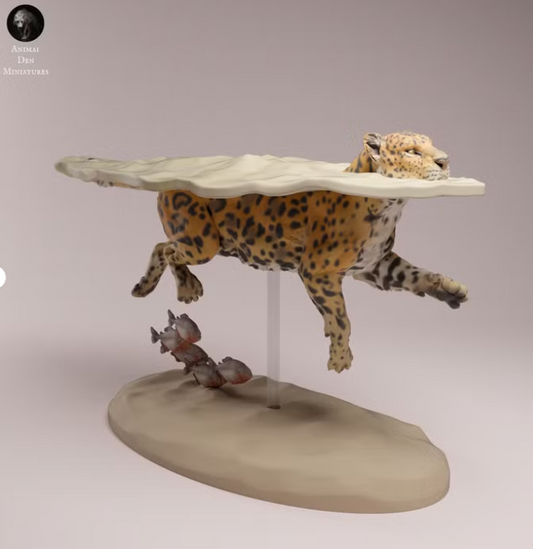 Schwimmender Jaguar / 3D Druck Resin Miniatur-unbemalt