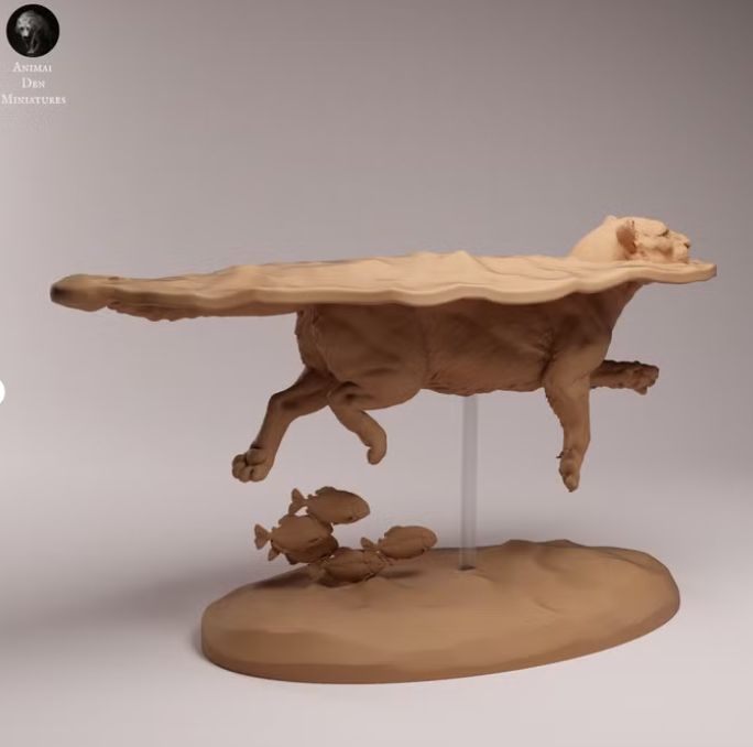 Schwimmender Jaguar / 3D Druck Resin Miniatur-unbemalt