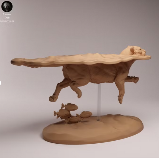 Schwimmender Jaguar / 3D Druck Resin Miniatur-unbemalt