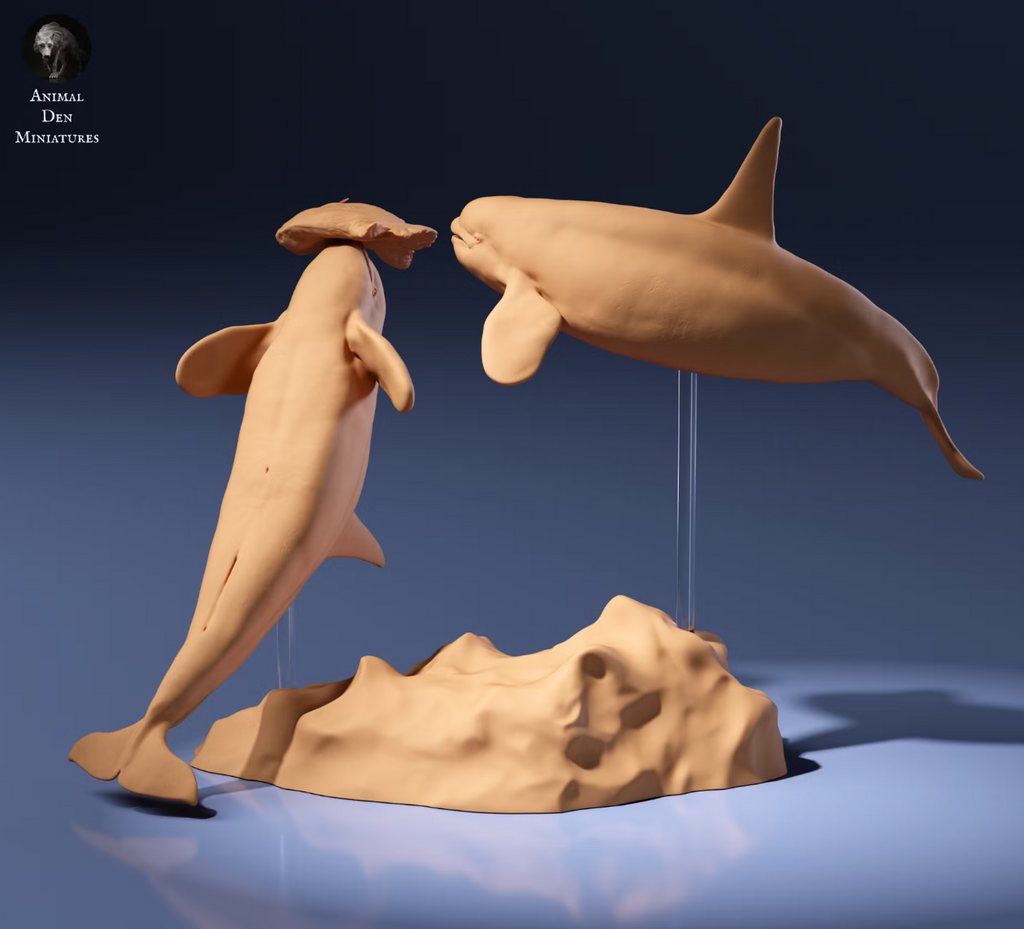 Orcas jagen / 3D Druck Resin Miniaturtier unbemalt