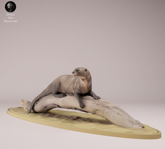 Riesenotter auf baum / unbemalter Resin Druck
