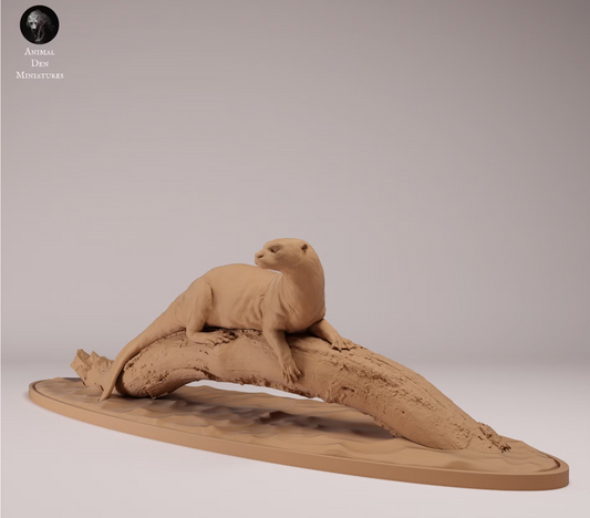 Riesenotter auf baum / unbemalter Resin Druck