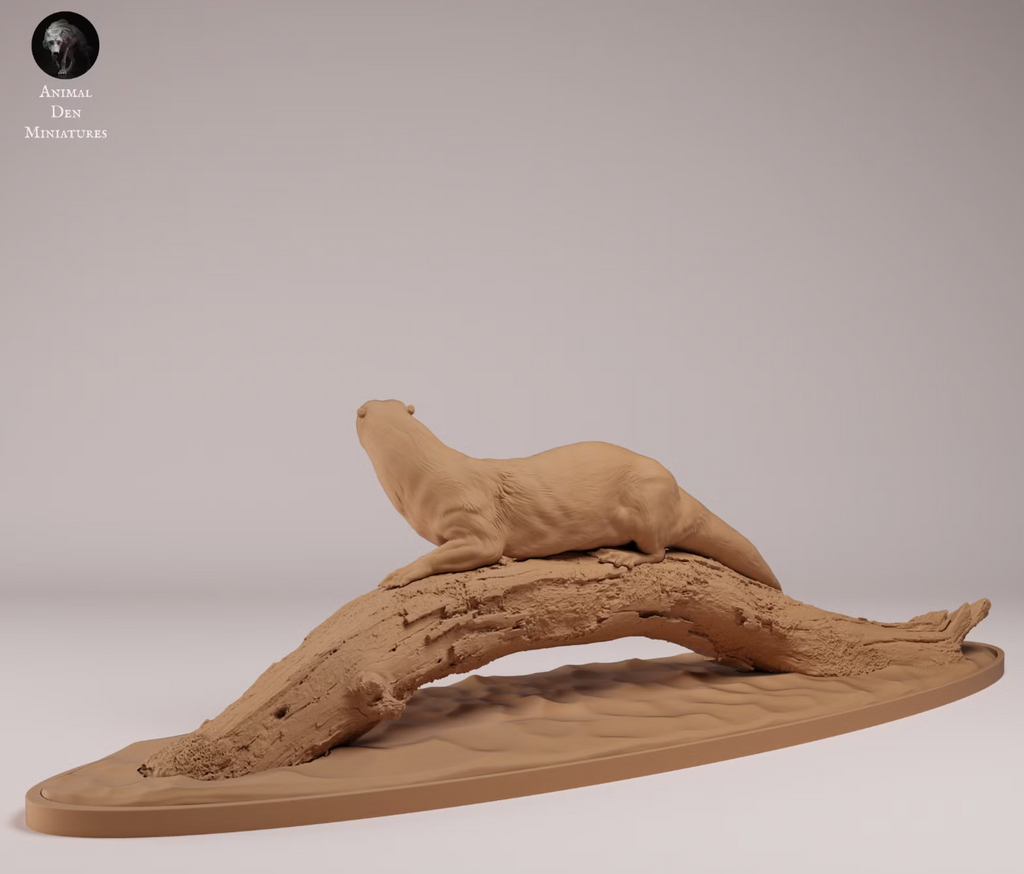 Riesenotter auf baum / unbemalter Resin Druck
