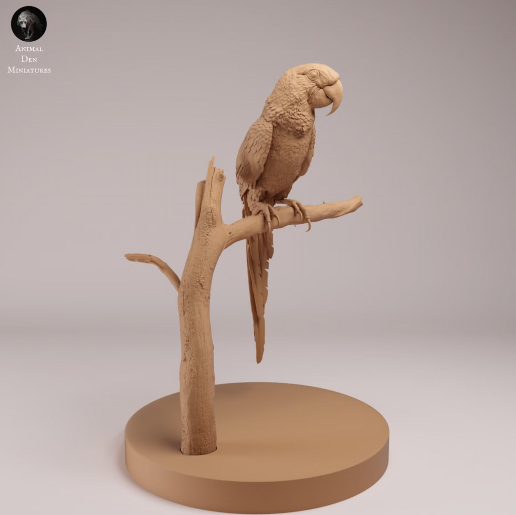 Hyazinthara sitzt auf Ast  von Animal Den Miniatures