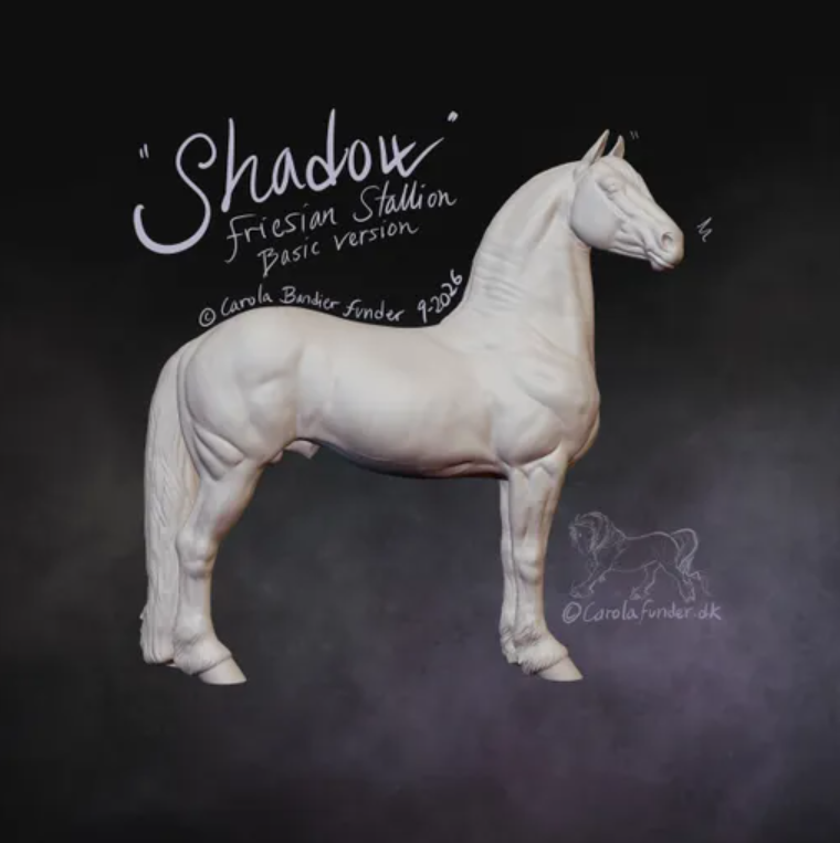 Friesenhengst "Shadow" / unbemaltes Resin Modellpferd