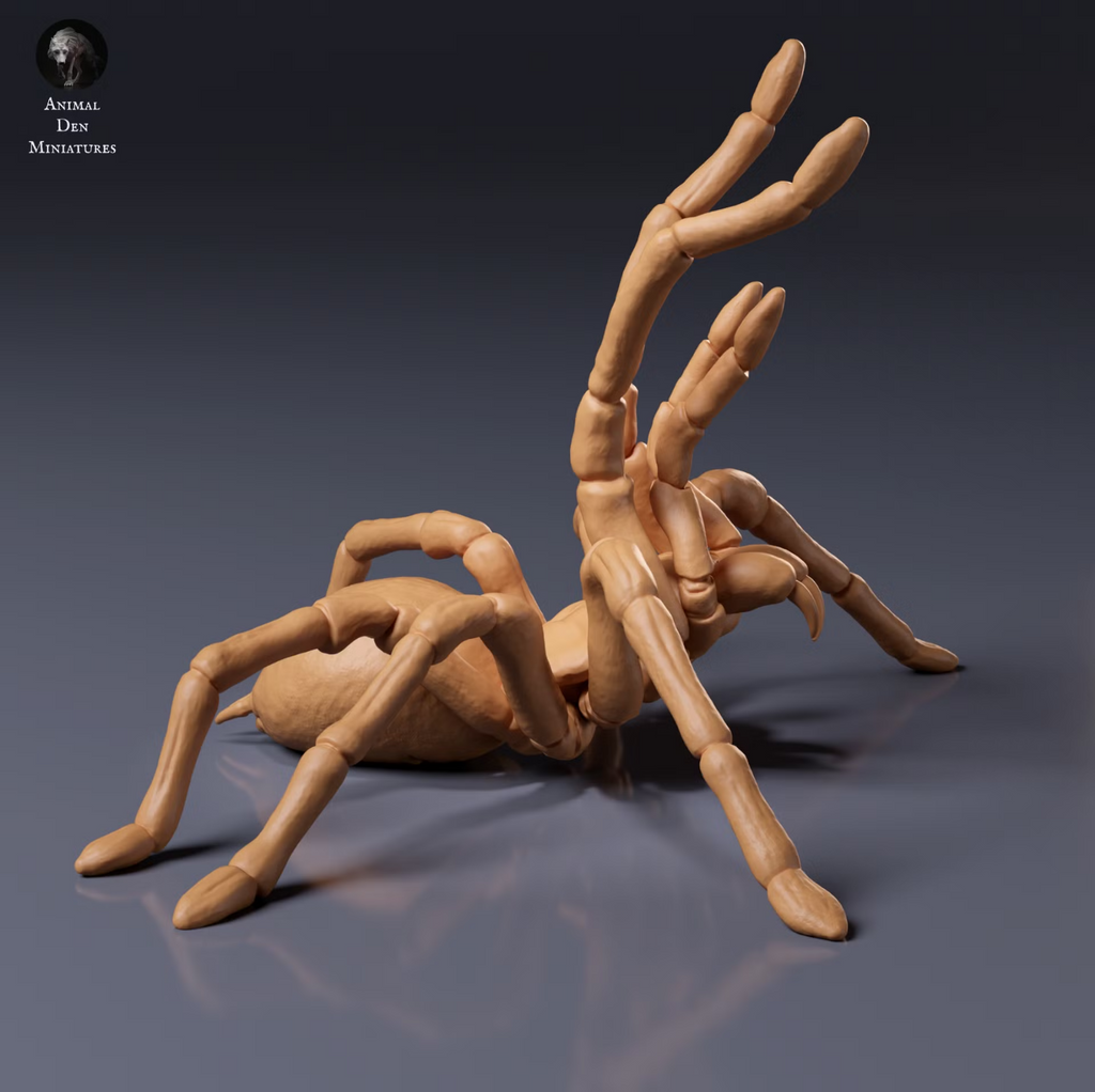 Drohende Goliath Vogelspinne / unbemaltes Miniaturtier für Modellbau