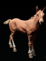 Hermès debout (poulain Suffolk Punch) par Animal den miniatures