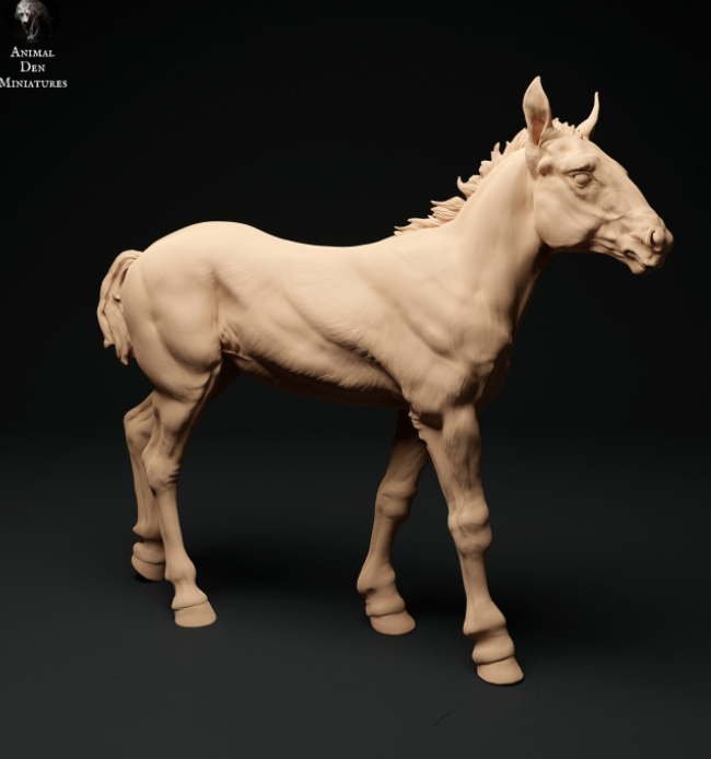 Hermès marchant (poulain Suffolk Punch) par Animal den miniatures