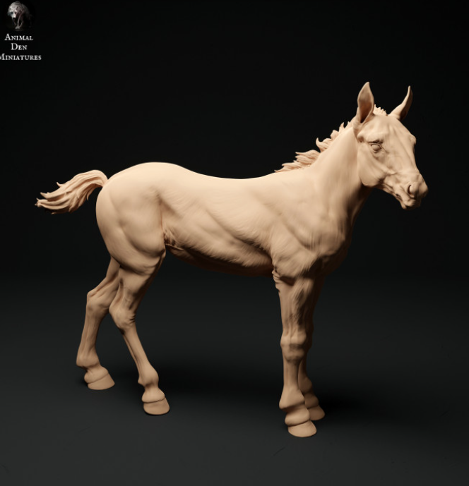 Hermès debout (poulain Suffolk Punch) par Animal den miniatures