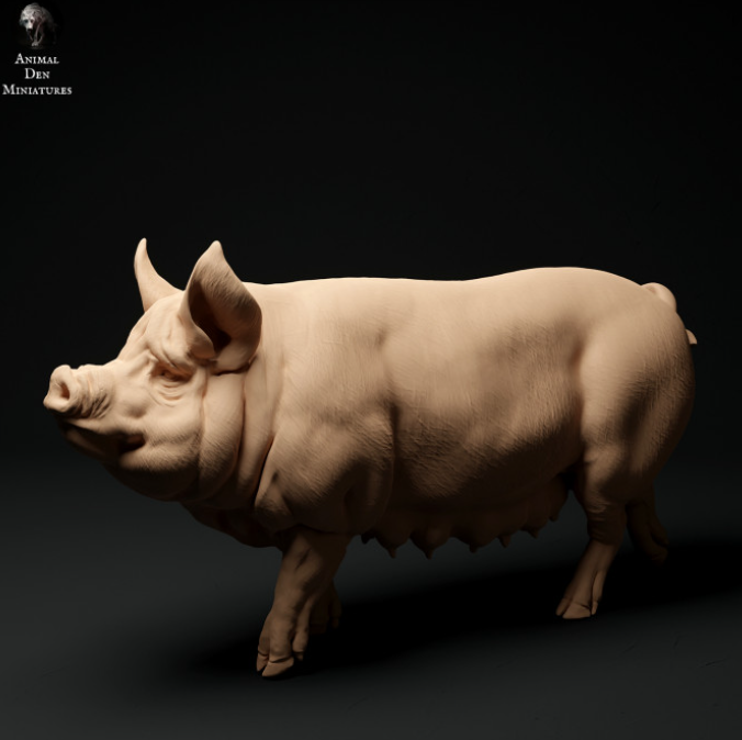 Cochon Bershire n° 3 par Animal den miniatures
