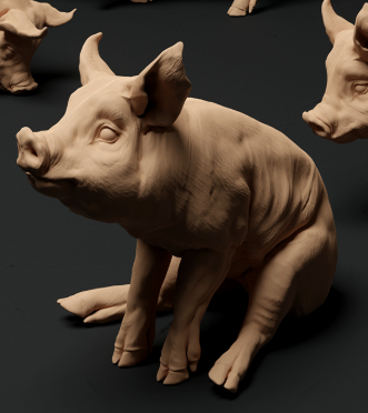 Porcelet Bershire n° 1 d'Animal Den Miniatures