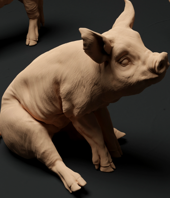Porcelet Bershire n° 1 d'Animal Den Miniatures