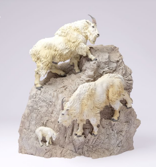 Chèvres de montagne sur des rochers par Animal den miniatures
