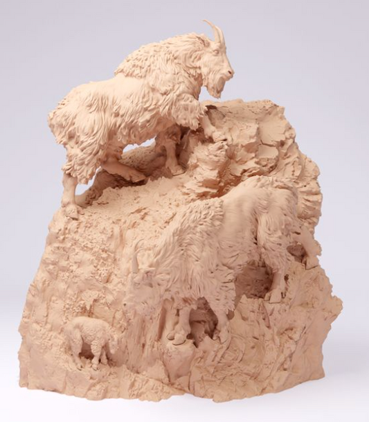 Chèvres de montagne sur des rochers par Animal den miniatures