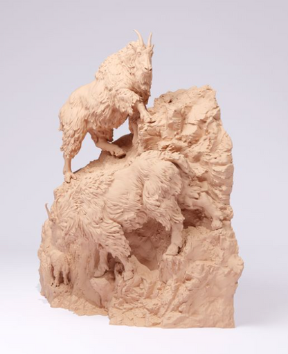 Mountain goats on rocks by Animal den miniatures