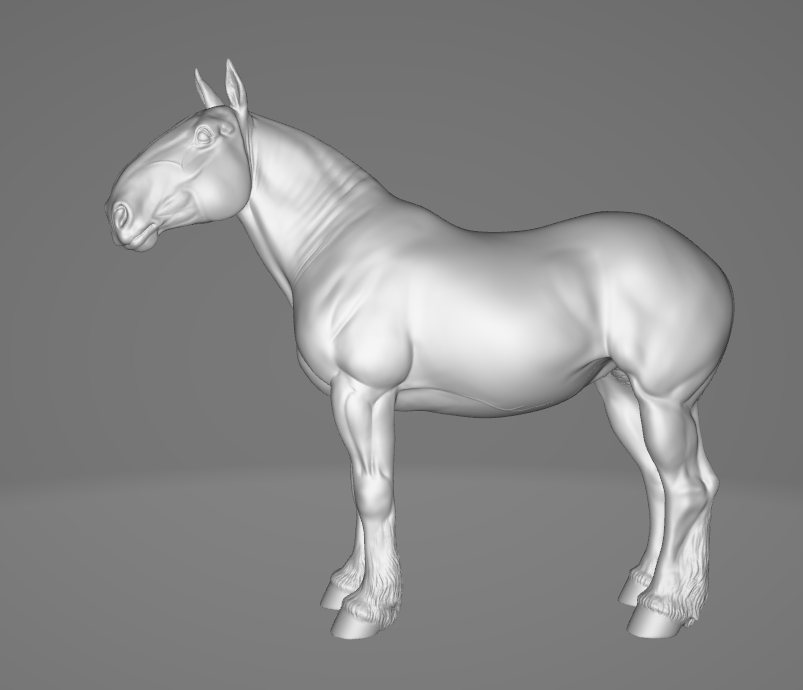 Draft Horse "Princess" raw body for hairing by Carola Funder as 3D print