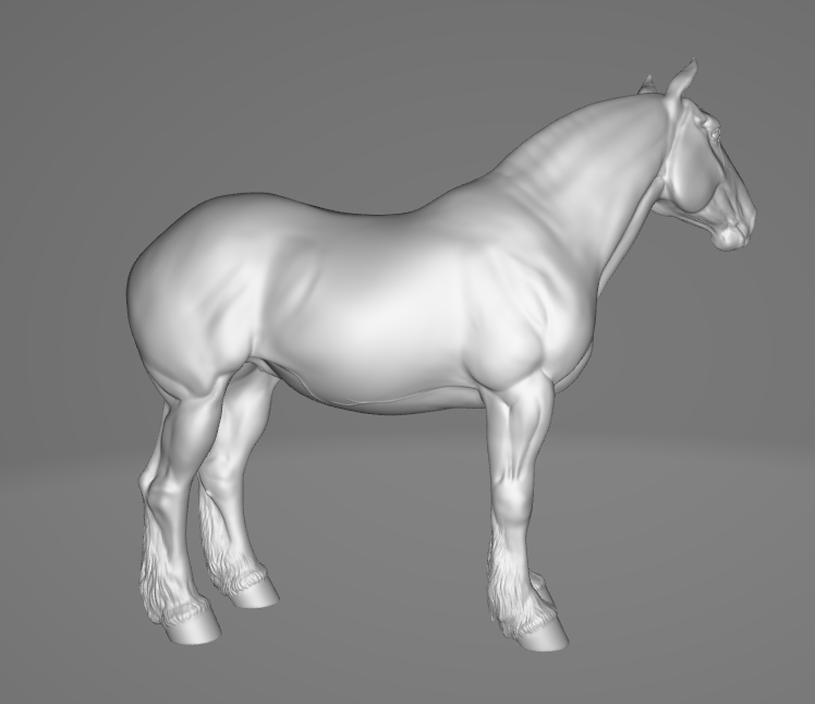 Draft Horse "Princess" raw body for hairing by Carola Funder as 3D print