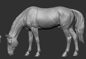 Grasendes Pferd von Katarina Katunina mit kurzer Mähne Modell 