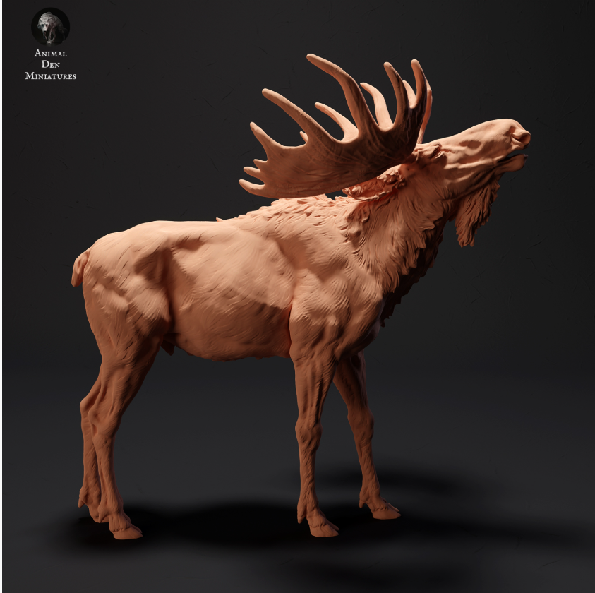 Miniatures d'élans provenant de tanières d'animaux, imprimées en 3D